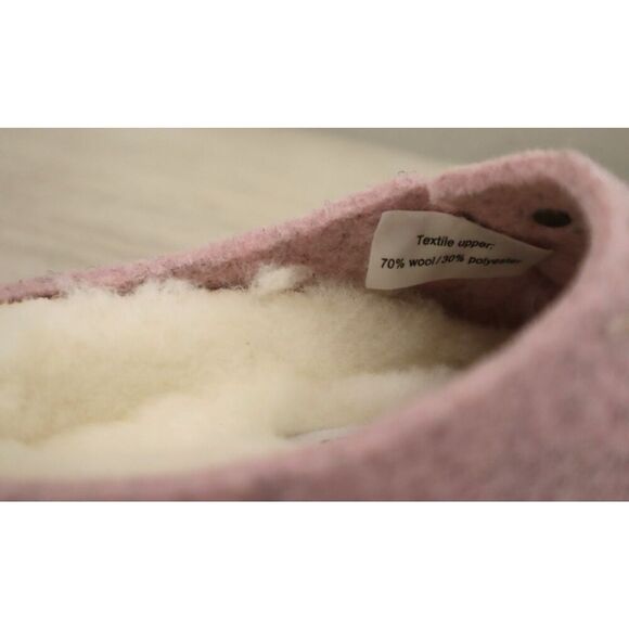 Birkenstock Kids Girls Sz 9 Soft Pink Zermatt Rivet Shearling/Wool Clog Slippers - Picture 11 of 16